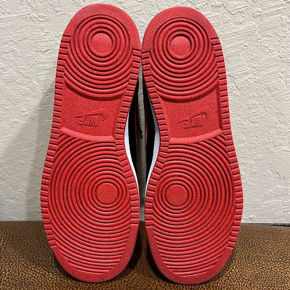 Nike Mens Rare Court Vision Sneakers Black/University Red White Basketball Shoes - Picture 5 of 8